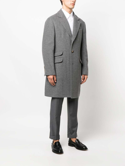 Shop Brunello Cucinelli Coat In Grey
