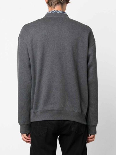 Shop Versace ` Embroidery` Sweatshirt In Grey
