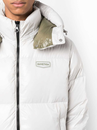 Shop Duvetica `tifo` Hooded Padded Jacket In Light Grey
