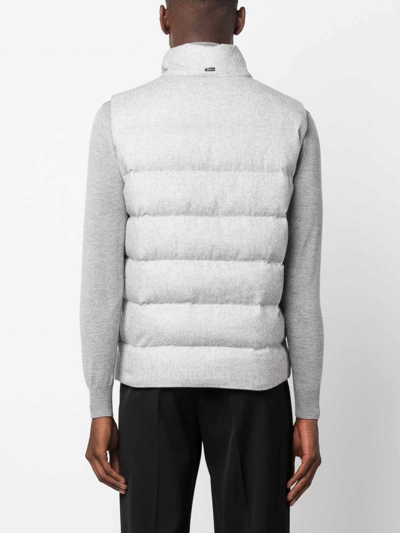 Shop Herno Padded Vest In Light Grey
