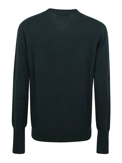 Ballantyne V Neck Slim Fit Pullover In Blue