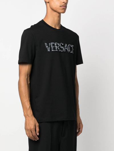 Shop Versace ` Embroidery` T-shirt In Negro