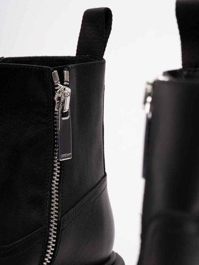 Shop Off-white `exploration Motor` Leather Ankle Boots In Black
