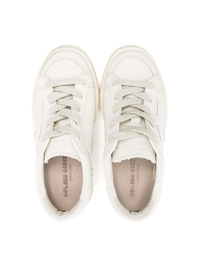 Shop Golden Goose White Leather Teen Sneakers