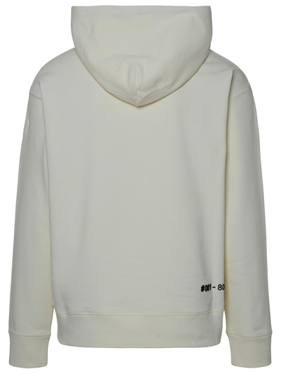 Shop Moncler Hooded Sweatshirt In Blanco