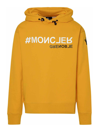 Shop Moncler Hooded Sweatshirt In Yellow
