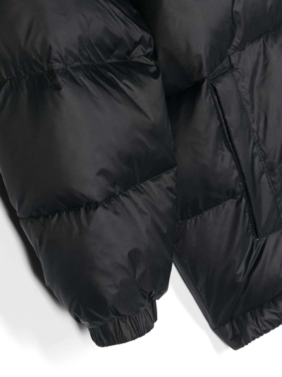 Dolce & Gabbana Boys Black Hooded Puffer Jacket In Negro