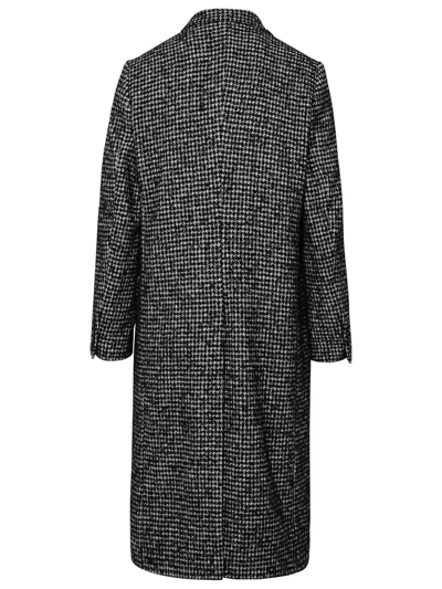 Dolce & Gabbana Re Edition Coat In Houndstooth Wool In Black