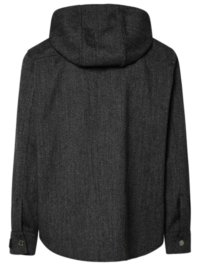 Shop Versace Hooded Jacket In Negro