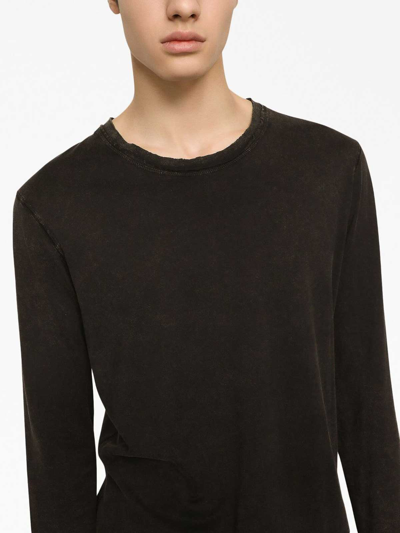 Shop Dolce & Gabbana Black Crew-neck Long-sleeve Sweatshirt