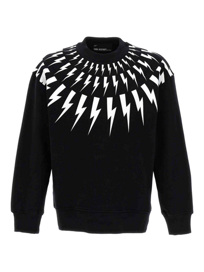 Shop Neil Barrett Thunderbolt Sweatshirt In White