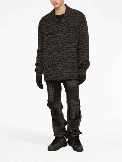 Shop Dolce & Gabbana Black Crew-neck Long-sleeve Sweatshirt