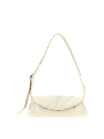 Shop Jil Sander Cannolo Big Shoulder Bag In White