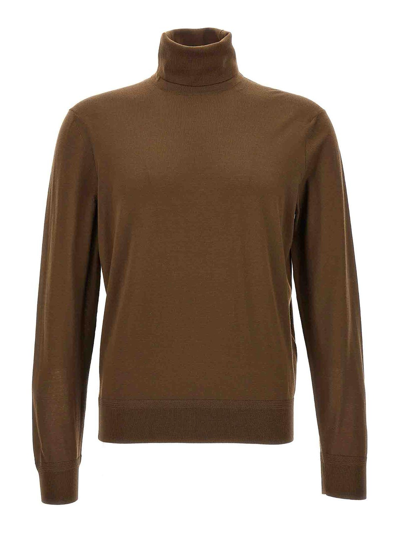 Shop Tom Ford High Neck Sweater In Brown