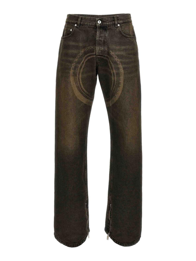Shop Off-white Relax Round Jeans In Gris