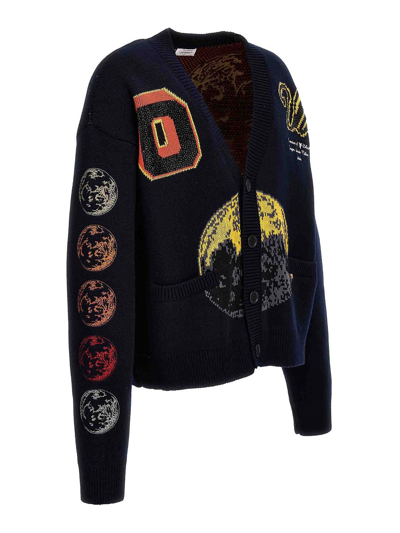 Shop Off-white Cristy Moon Phase Cardigan In Blue