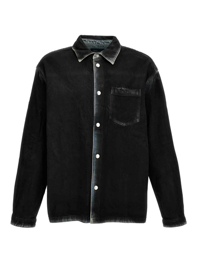 Shop Purple Brand Smeared Effect Overshirt In Negro
