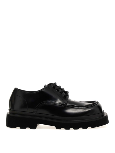 Shop Dolce & Gabbana Brushed Leather Derby In Negro