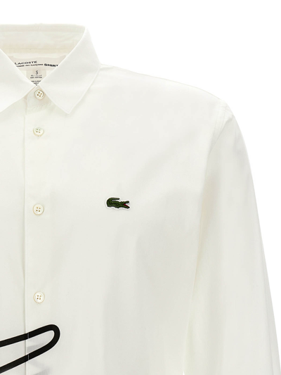 Comme Des Garçons Shirt Collaboration With Lacoste Featuring Graphic Print In Blanco