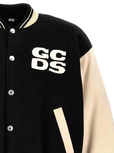 Shop Gcds Embroidered Bomber Jacket In White