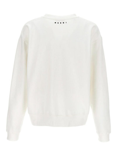 Shop Marni Bespoke Brushed Sweatshirt In White