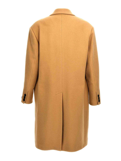 Shop Marni Single-breasted Wool Coat In Beige