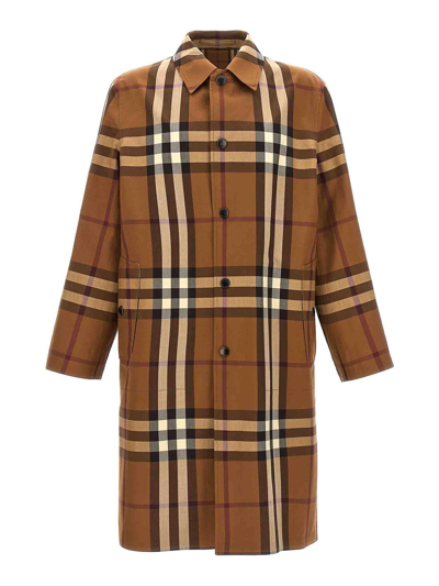 Shop Burberry Abbeystead Trench Coat In Brown