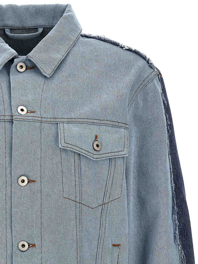 Shop Heron Preston Patchwork Denim Jacket In Azul Claro