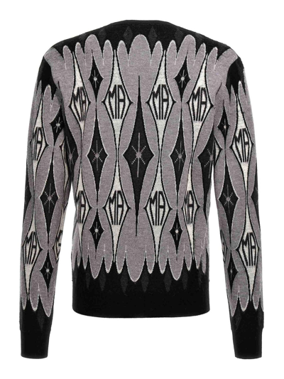 Shop Amiri Argyle Jacquard Sweater In Multicolour