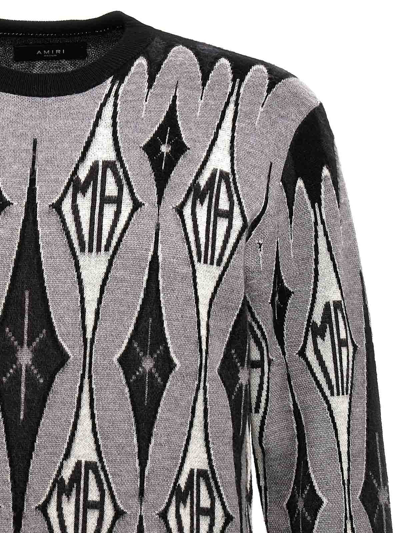 Shop Amiri Argyle Jacquard Sweater In Multicolour