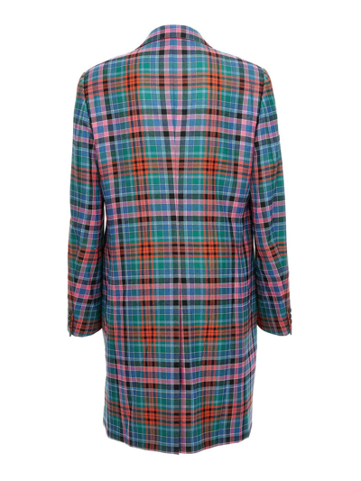 Comme Des Garçons Check Coat In Multicolour