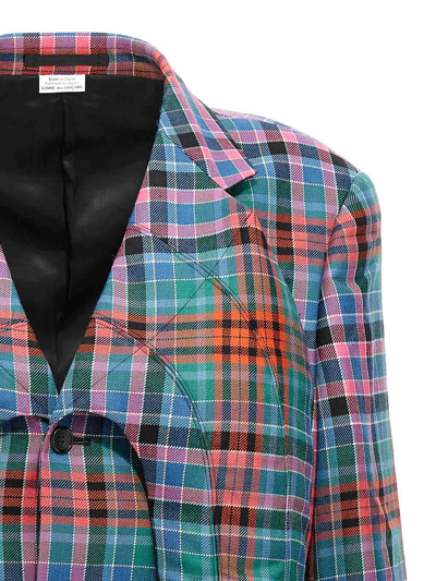 Comme Des Garçons Check Coat In Multicolour