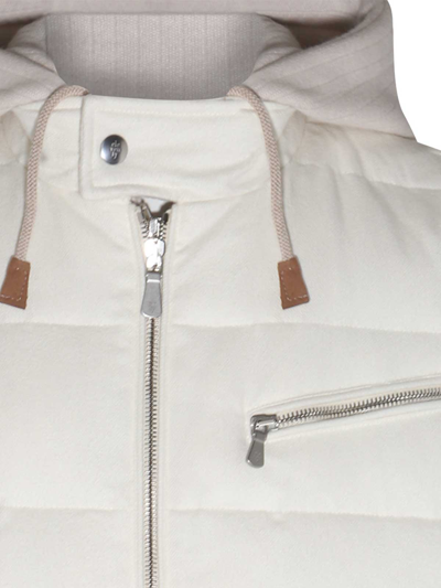Shop Eleventy White Puffer Vest Downn Jacket