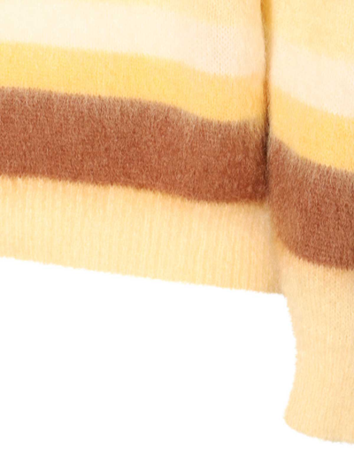 Shop Etro Cream Mohair And Wool Blend Stripe Sweater In Blanco