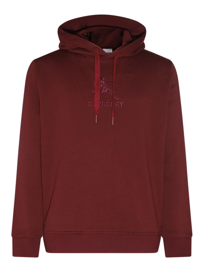 Shop Burberry Burgundy Cotton Sweatshirt In Rojo Oscuro