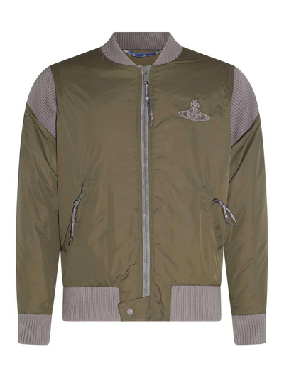 Shop Vivienne Westwood Army Nylon Casual Jacket In Verde Oscuro