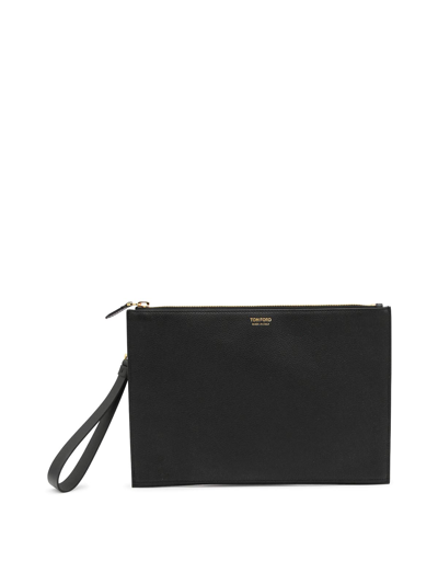 Shop Tom Ford Black Leather Pouches