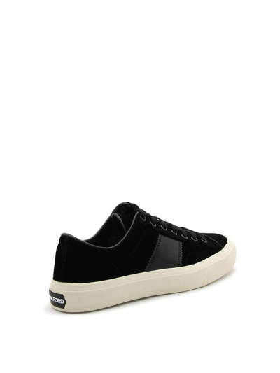 Shop Tom Ford Black Suede And Leather Cambridge Sneakers