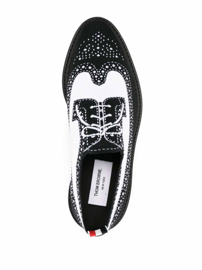 Shop Thom Browne Trompe Loeil Loafers In White