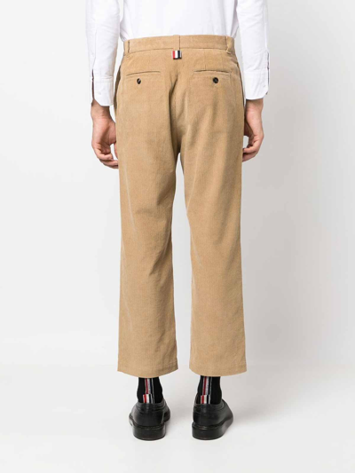 Shop Thom Browne Corduroy Straight Trousers In Light Brown
