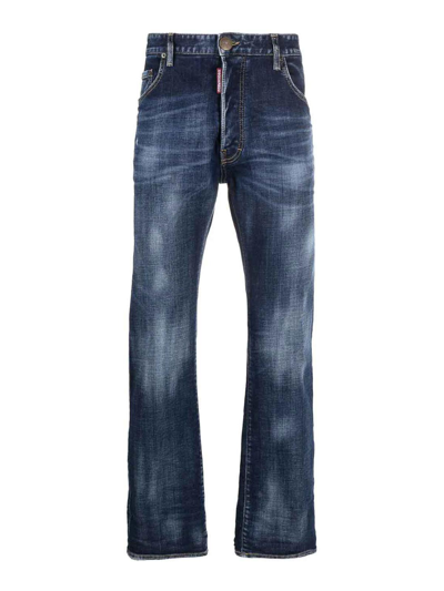 Shop Dsquared2 Low-rise Straight-leg Jeans In Azul Oscuro