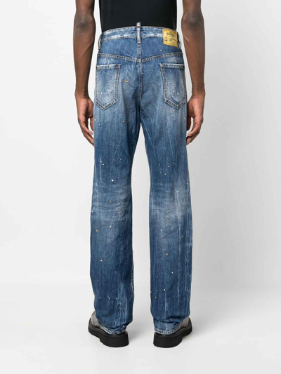 Shop Dsquared2 Distressed-effect Patchwork Jeans In Azul Oscuro