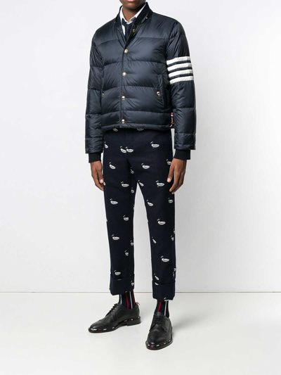 Thom Browne Navy Down Jacket In Dark Blue