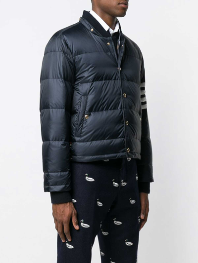 Thom Browne Navy Down Jacket In Dark Blue