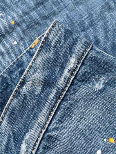 Dsquared2 Distressed-effect Patchwork Jeans In Azul Oscuro