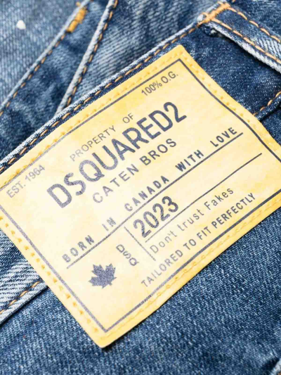Dsquared2 Distressed-effect Patchwork Jeans In Azul Oscuro