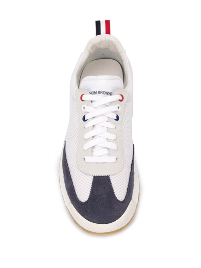 Thom Browne Tech Runner In Fine Kid Suede In Dark Blue