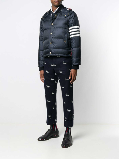Thom Browne Navy Down Jacket In Dark Blue