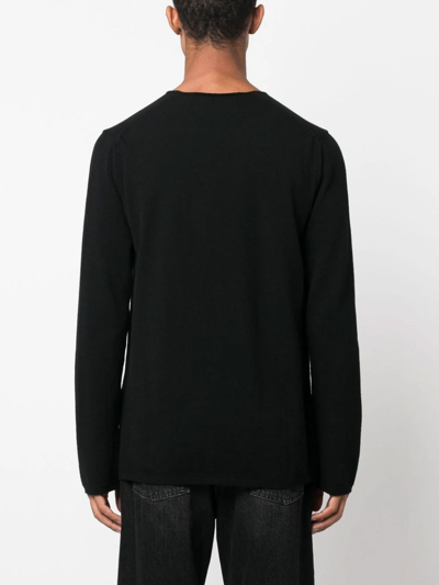 Shop Comme Des Garçons Intarsia-knit Logo Jumper In Black