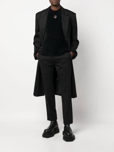 Shop Rick Owens Off-centre Tapered-leg Trousers In Black